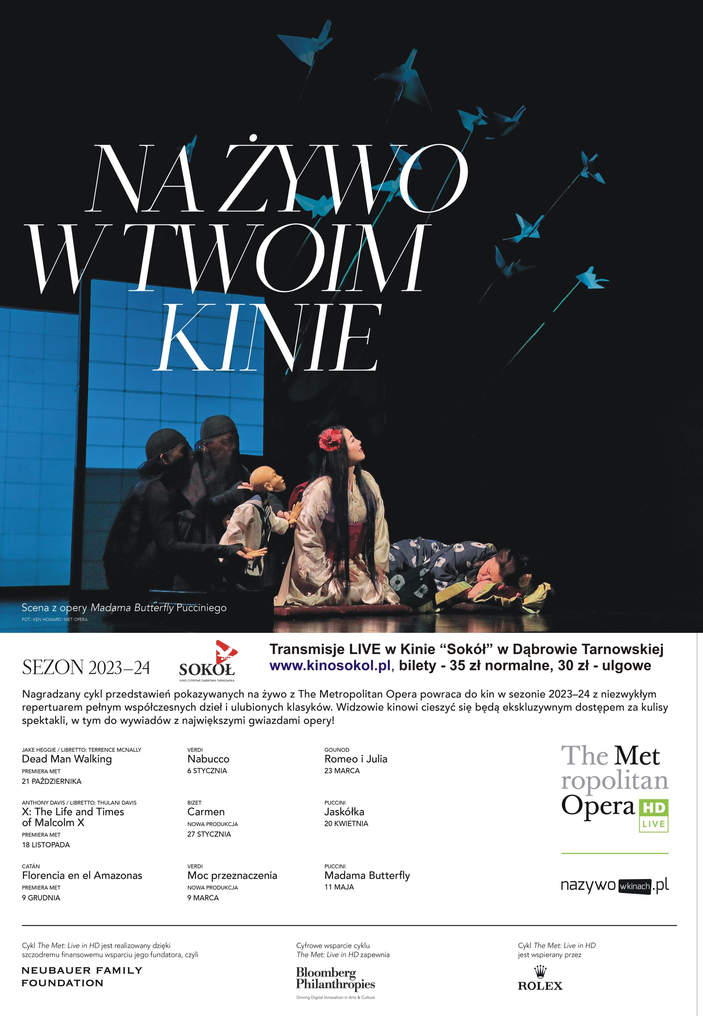 afisz butterfly23 NOWY SEZON TRANSMISJI Z METROPOLITAN OPERA   POŁĄCZENIE TRADYCJI Z NOWOCZESNOŚCIĄ