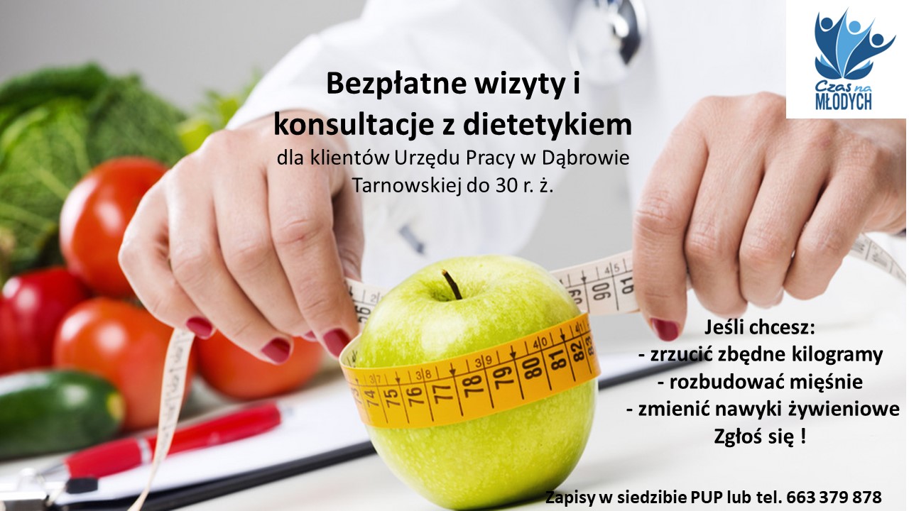plakat dietetyk Przyjdź, zobacz, skorzystaj...
